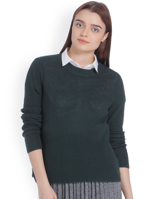 

Vero Moda Women Green Self Design Pullover