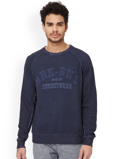 

Breakbounce Men Navy Blue Printed Sweatshirt