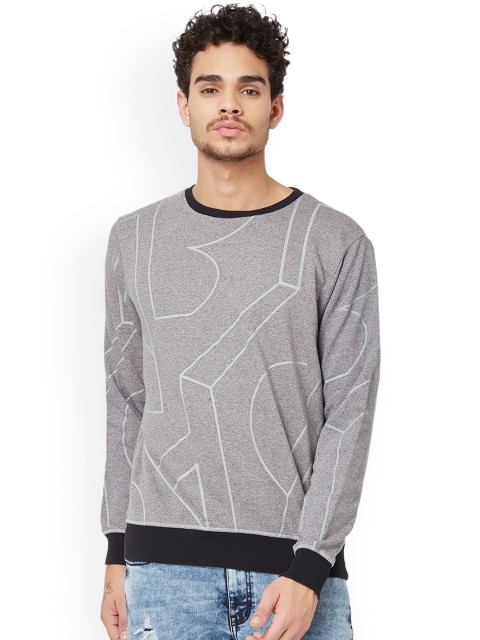 

Breakbounce Men Grey Printed Sweatshirt