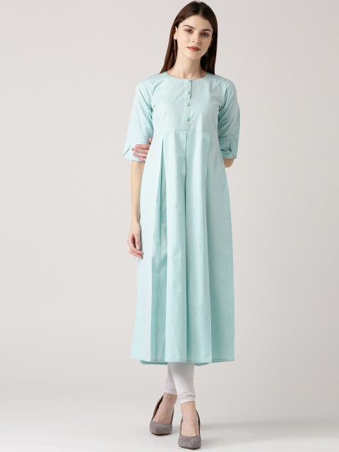 

Libas Women Blue Woven Design A-Line Kurta