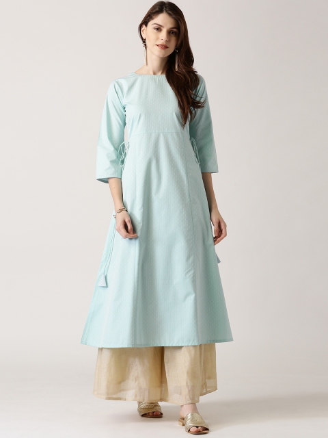 

Libas Women Blue Woven Design A-Line Kurta