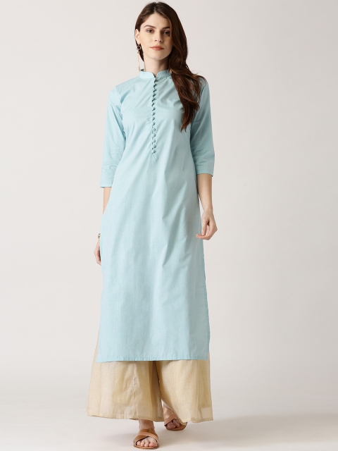 

Libas Women Blue Solid Straight Kurta