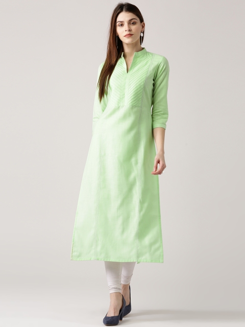 

Libas Women Green Solid Straight Kurta