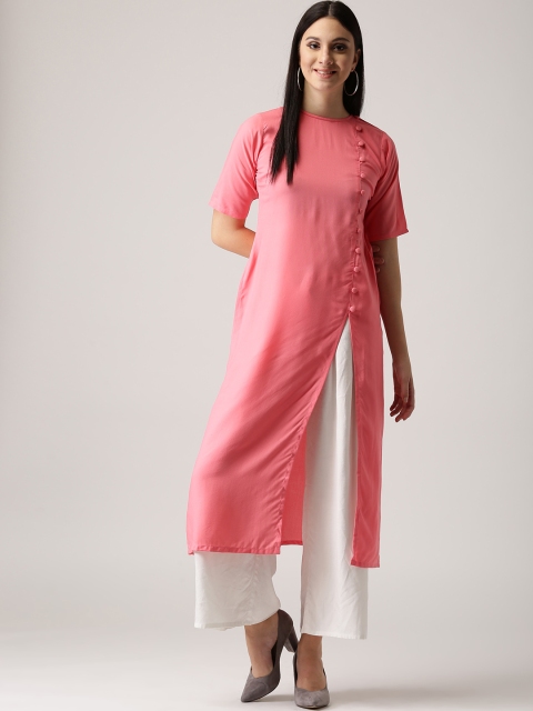 

Libas Women Pink Solid Straight Kurta