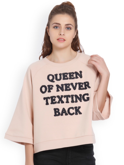 

ONLY Women Cream-Coloured Self Design Sweatshirt