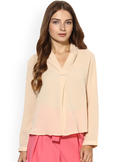 

Soie Women Cream-Coloured Solid Top