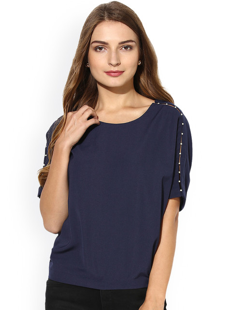 

Soie Women Navy Blue Solid Top