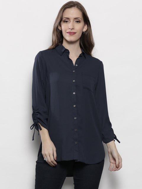 

DOROTHY PERKINS Women Navy Blue Solid Casual Shirt