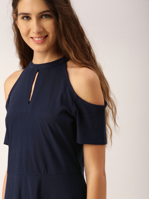

DressBerry Women Navy Blue Solid A-Line Dress