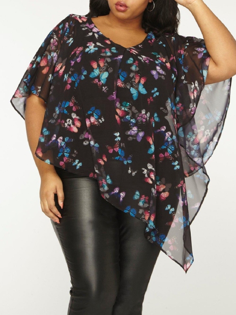 

DOROTHY PERKINS Women Black Printed Kaftan Top