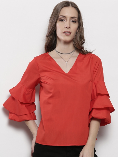 

DOROTHY PERKINS Women Petite Red Solid Top