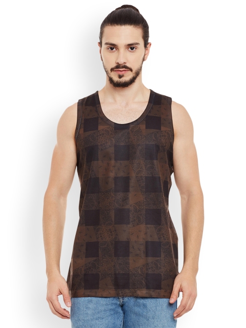 

Wear Your Mind Men Brown Printed Round Neck T-shirt