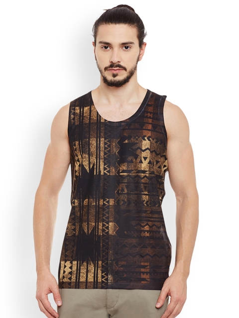 

Wear Your Mind Men Brown Printed Round Neck T-shirt