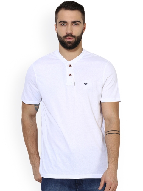 

Red Tape Men White Solid Henley Neck T-shirt