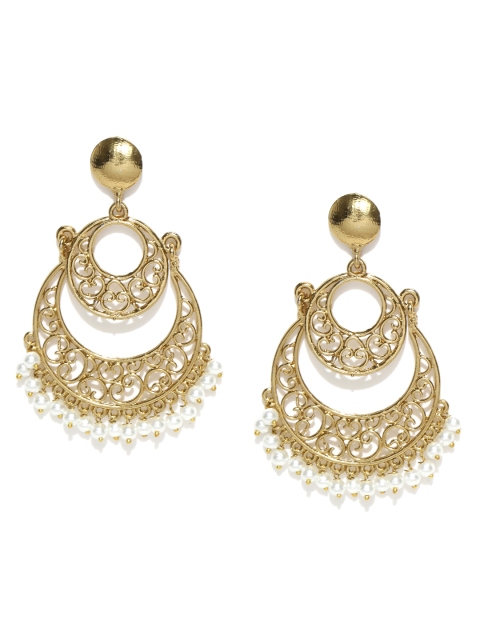 

Zaveri Pearls Off-white Gold-Plated Chandbalis