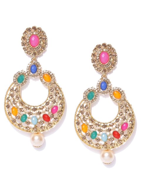 

Zaveri Pearls Multicoloured Gold-Plated Chandbalis, Multi