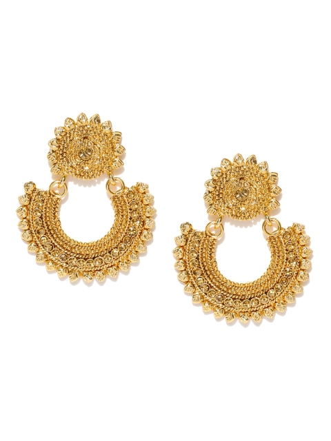 

Zaveri Pearls Gold-Plated Stone-Studded Chandbalis