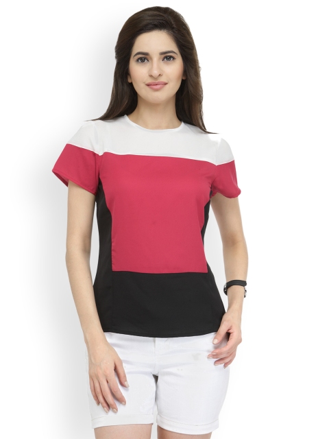 

plusS Women Red Colourblocked Top