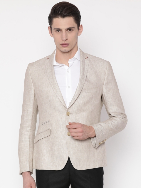 

Theme Beige Patterned Super Slim Fitted Single-Breasted Formal Blazer