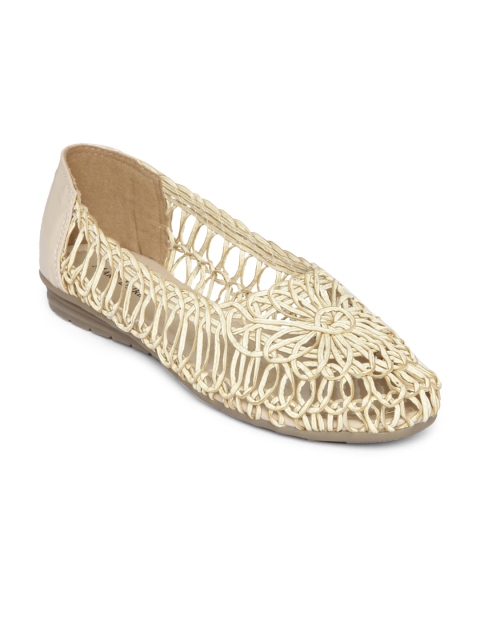 

Marc Loire Women Cream-Coloured Woven Design Synthetic Ballerinas