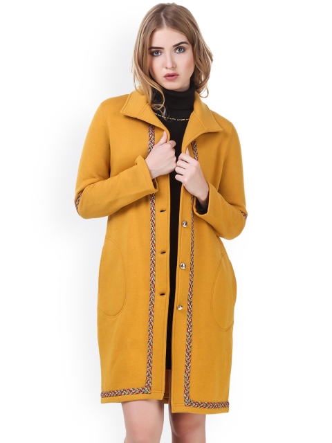

Texco Mustard Yellow Solid Longline Overcoat