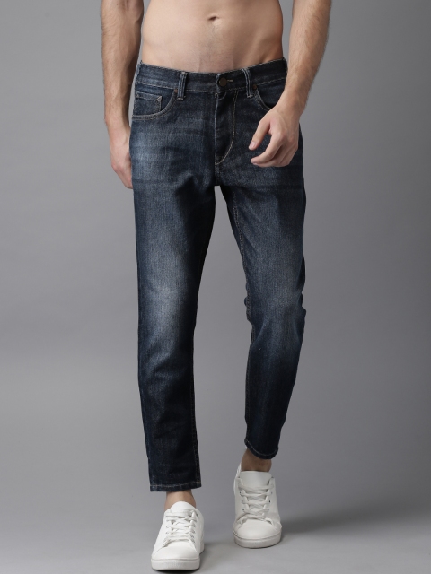

HERE&NOW Men Blue Slim Fit Mid-Rise Clean Look Cropped Jeans
