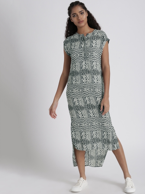 

Chemistry Women Grey & Off-White Printed Sheath Dress