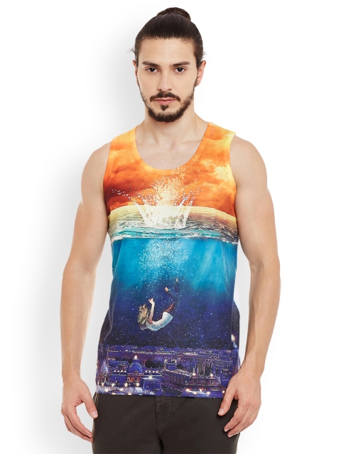 

Wear Your Mind Men Multicoloured Printed Round Neck Regular Fit T-shirt, Multi