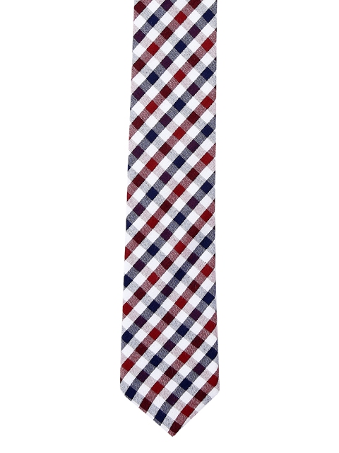 

Blacksmith Men White & Navy Blue Checked Tie