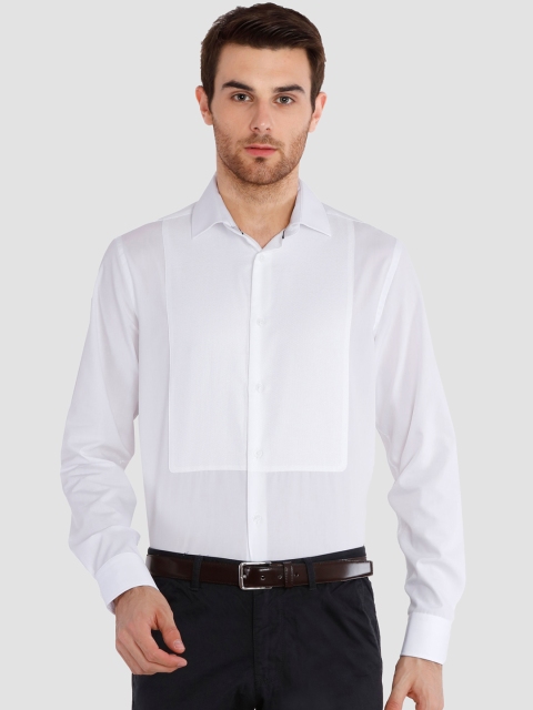 

THE BEAR HOUSE Men White Club Slim Fit Self Design Semiformal Shirt