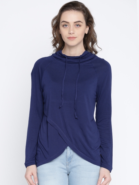 

Lee Cooper Women Navy Blue Solid Hooded T-shirt