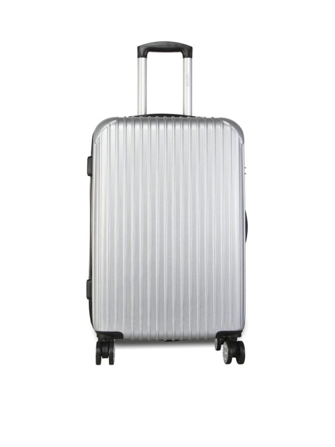 

Giordano Unisex Silver-Toned Textured Medium Trolley Suitcase