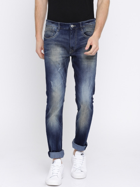 

Mast & Harbour Men Blue Skinny Fit Mid-Rise Mildly Distressed Stretchable Jeans