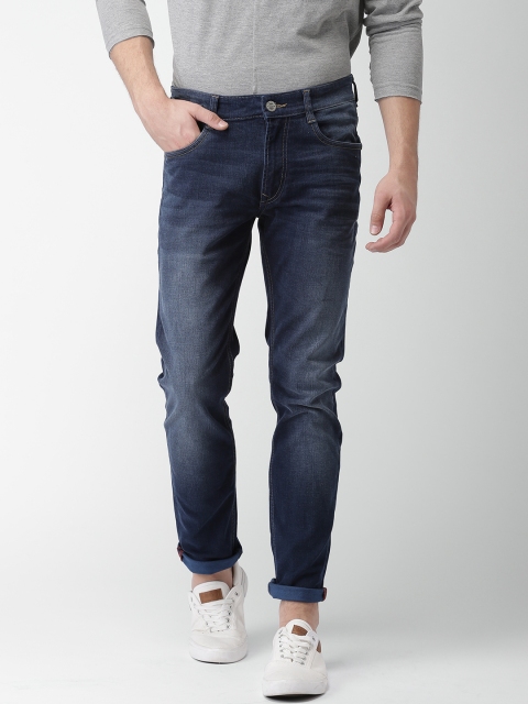 

Mast & Harbour Men Blue Tapered Fit Mid-Rise Clean Look Stretchable Jeans