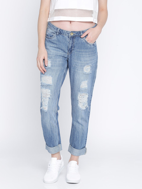 

Ginger by Lifestyle Women Blue Regular Fit Mid-Rise Mildly Distressed Jeans