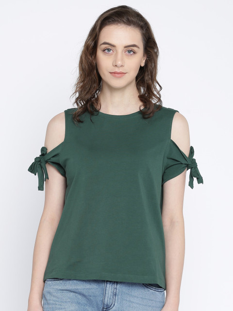 

Ginger by Lifestyle Women Green Solid Top