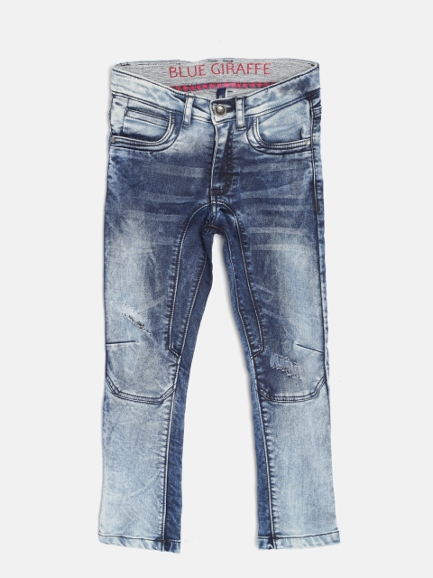 

Blue Giraffe Boys Navy Blue Mid-Rise Mildly Distressed Stretchable Jeans