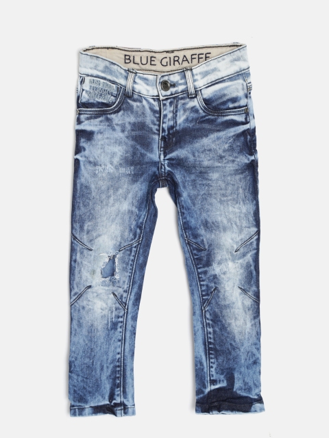 

Blue Giraffe Boys Blue Mildly Distressed Stretchable Jeans