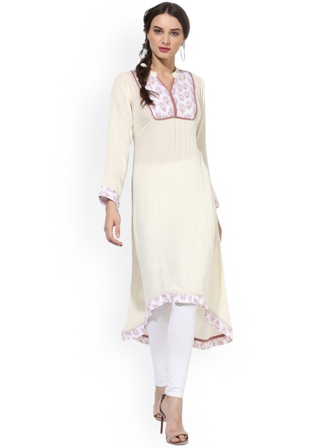 

Sangria Women Off-White Printed A-Line Kurta