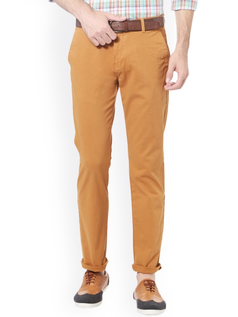 

Peter England Casuals Men Tan Brown Slim Fit Solid Chinos