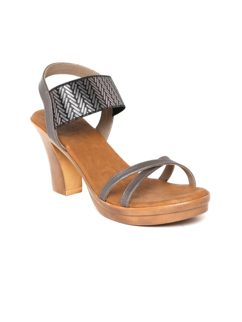 

Inc 5 Women Gunmetal-Toned Printed Heels, Metallic
