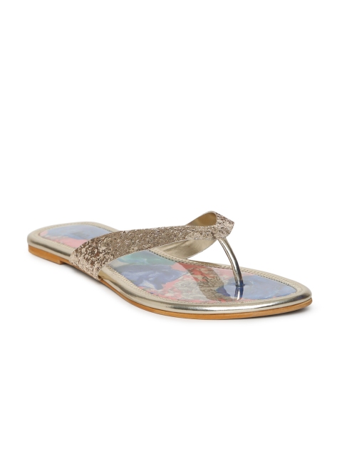 

Inc 5 Women Gold-Toned Sequinned Flats