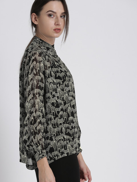 

Chemistry Women Black Printed Shirt