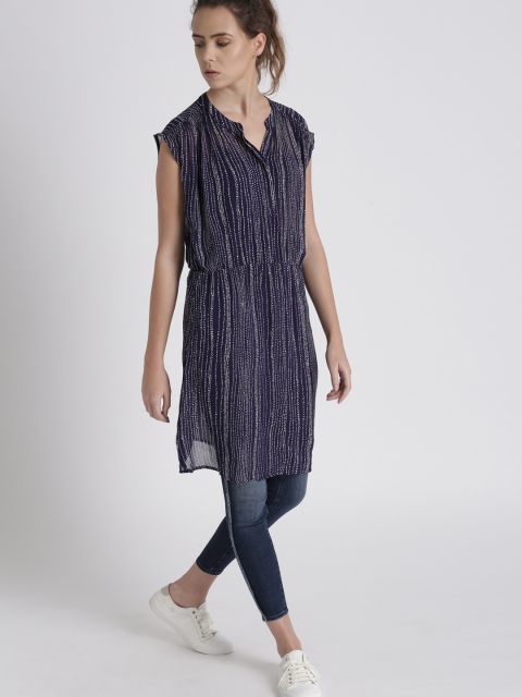 

Chemistry Women Navy Blue Printed Top