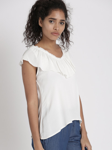 

Chemistry Women White Solid Top