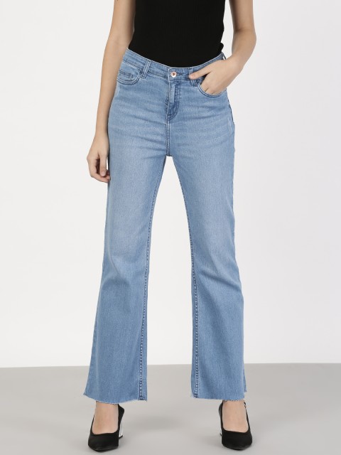 

ether Women Blue Flared Mid-Rise Clean Look Stretchable Jeans
