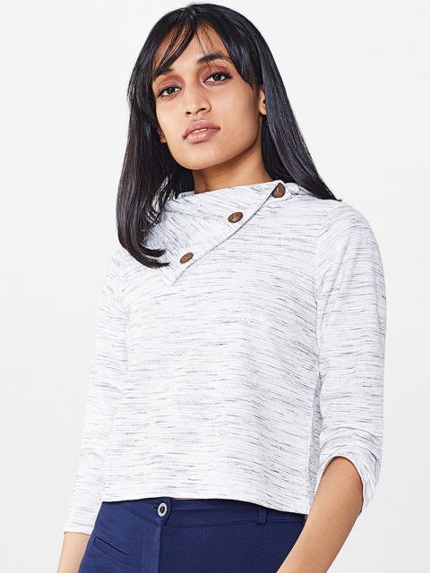 

AND Women Grey Self-Design Top