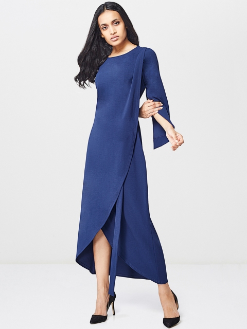 

AND Women Blue Solid Maxi Dress