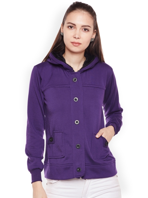 

Belle Fille Women Purple Solid Lightweight Tailored Jacket