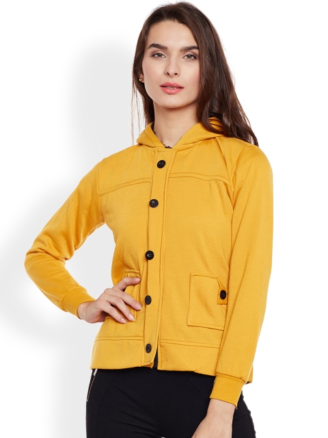 

Belle Fille Women Mustard Yellow Solid Lightweight Tailored Jacket